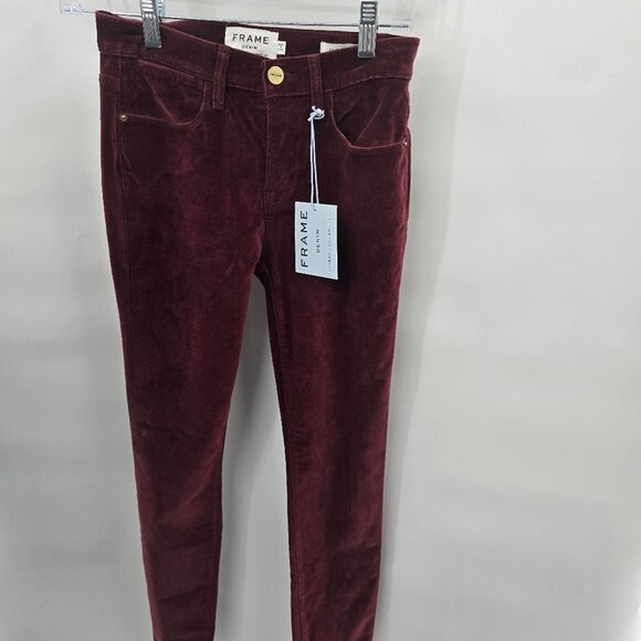 Frame Denim Pinot Le High Skinny Velvet Ankle Pants Size 23 - Picture 1 of 16